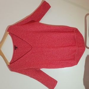 Women's Coral V Neck Sweater